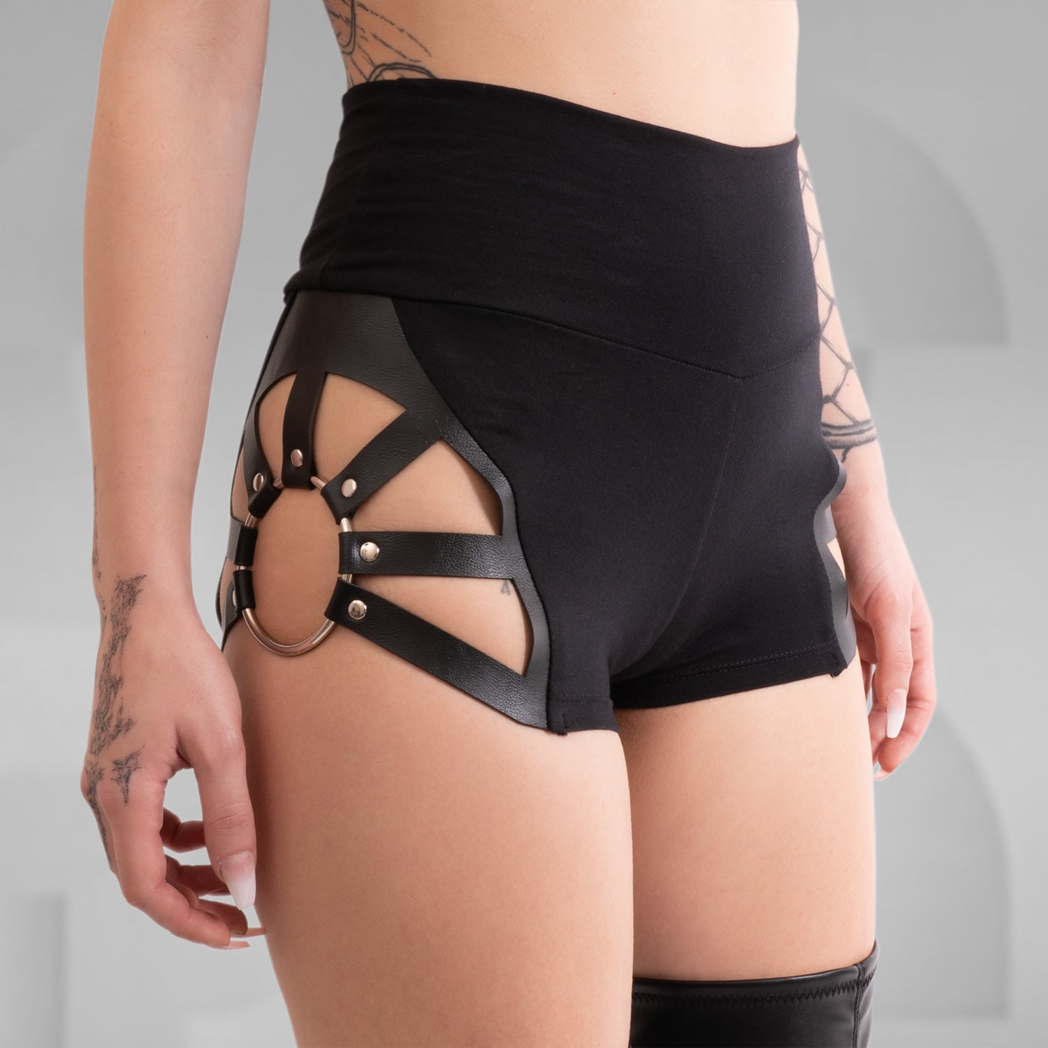 Berlin-Style Jersey Hotpants with Vegan Leather Details - Fashion with an Edge.