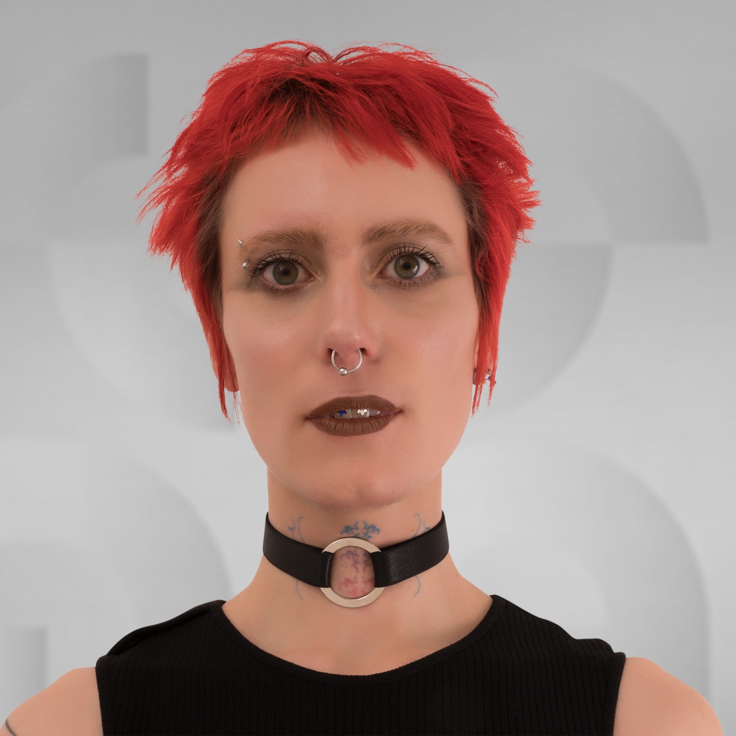 Black choker with silver one ring, that's ideal for expressing your unique style.