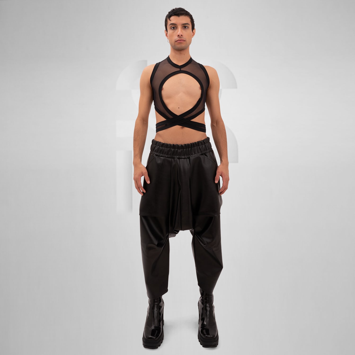 Bound Gender-Neutral Mesh Top