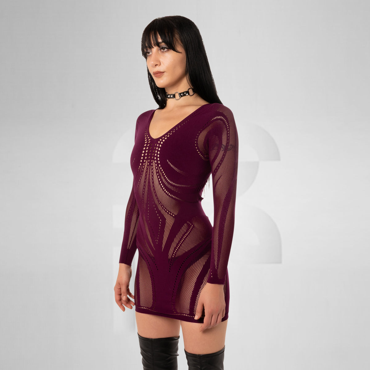 Second Skin Dress Aubergine