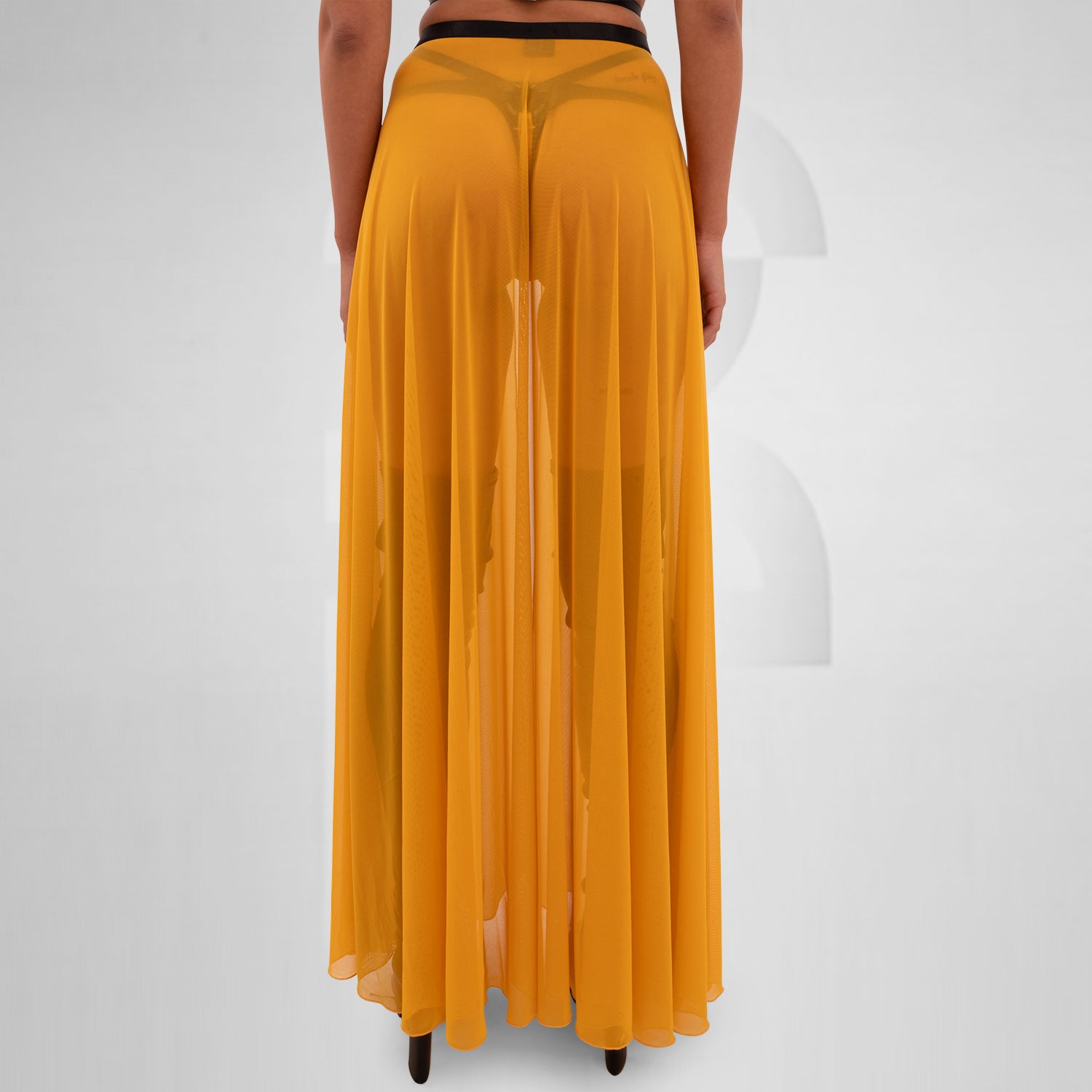 Long Mesh Statement Skirt