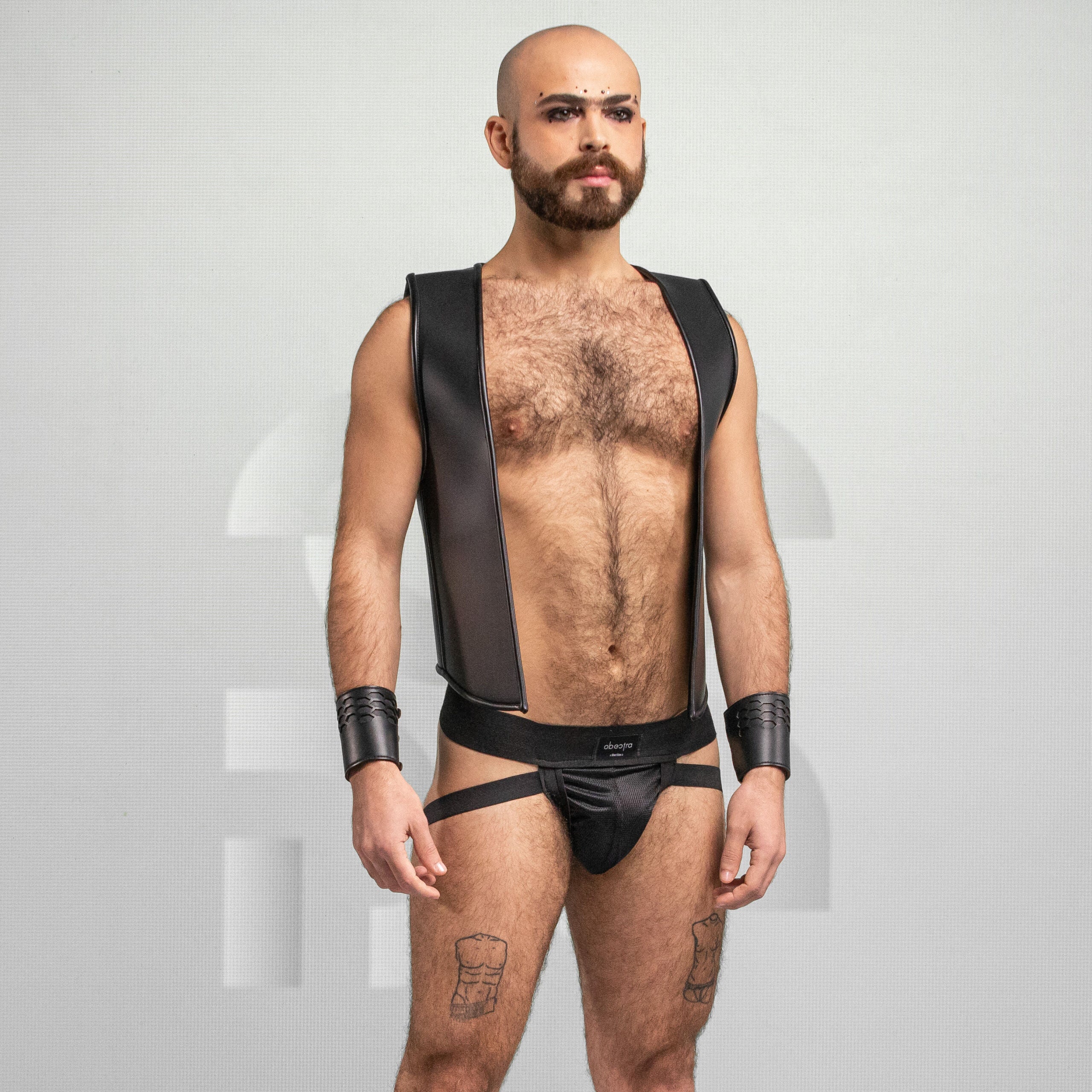 Extraordinary cruelty-free smooth vegan leather vest.
