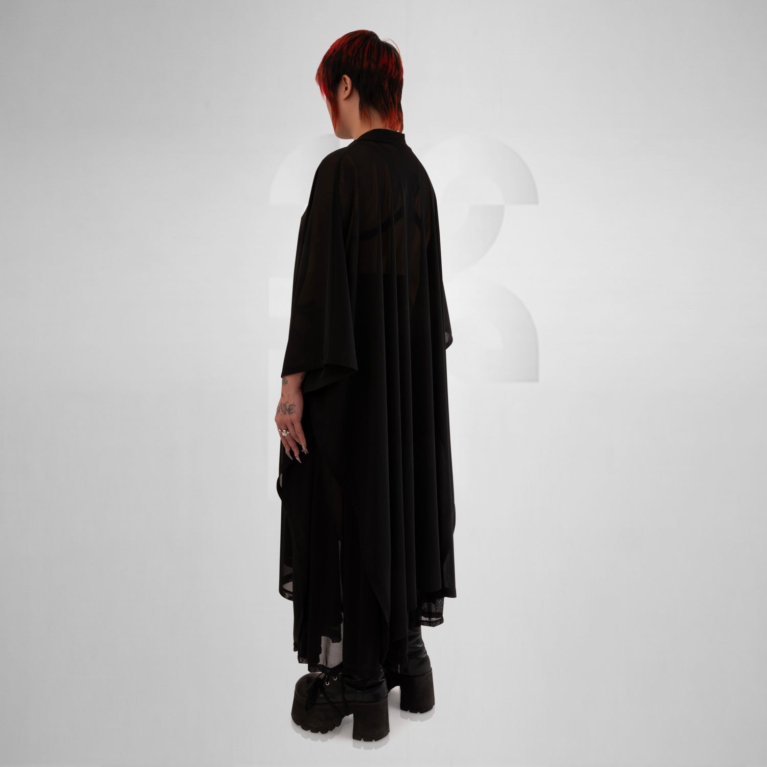 Black Transparent Cardigan to rock avant-garde Clubwear Looks and Festivals in Berlin.