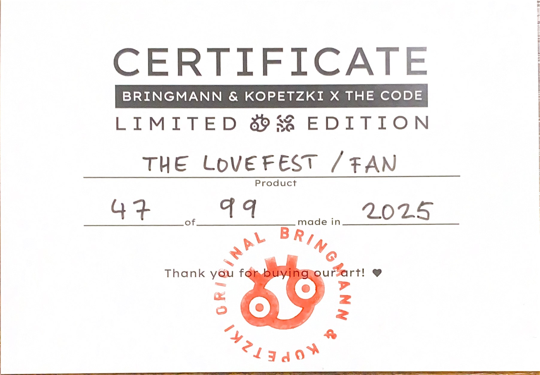 "THE LOVE FEST" Fan - Limited Edition