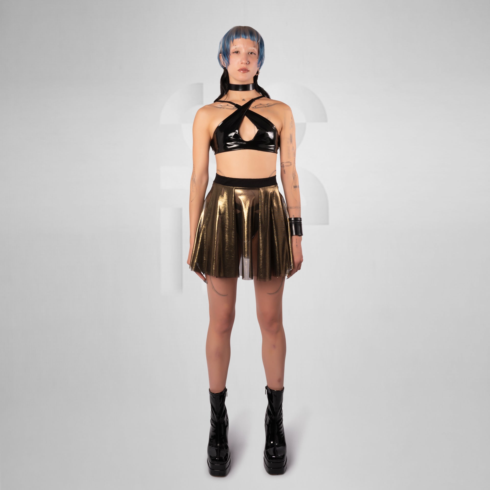 Metallic Mini Skirt