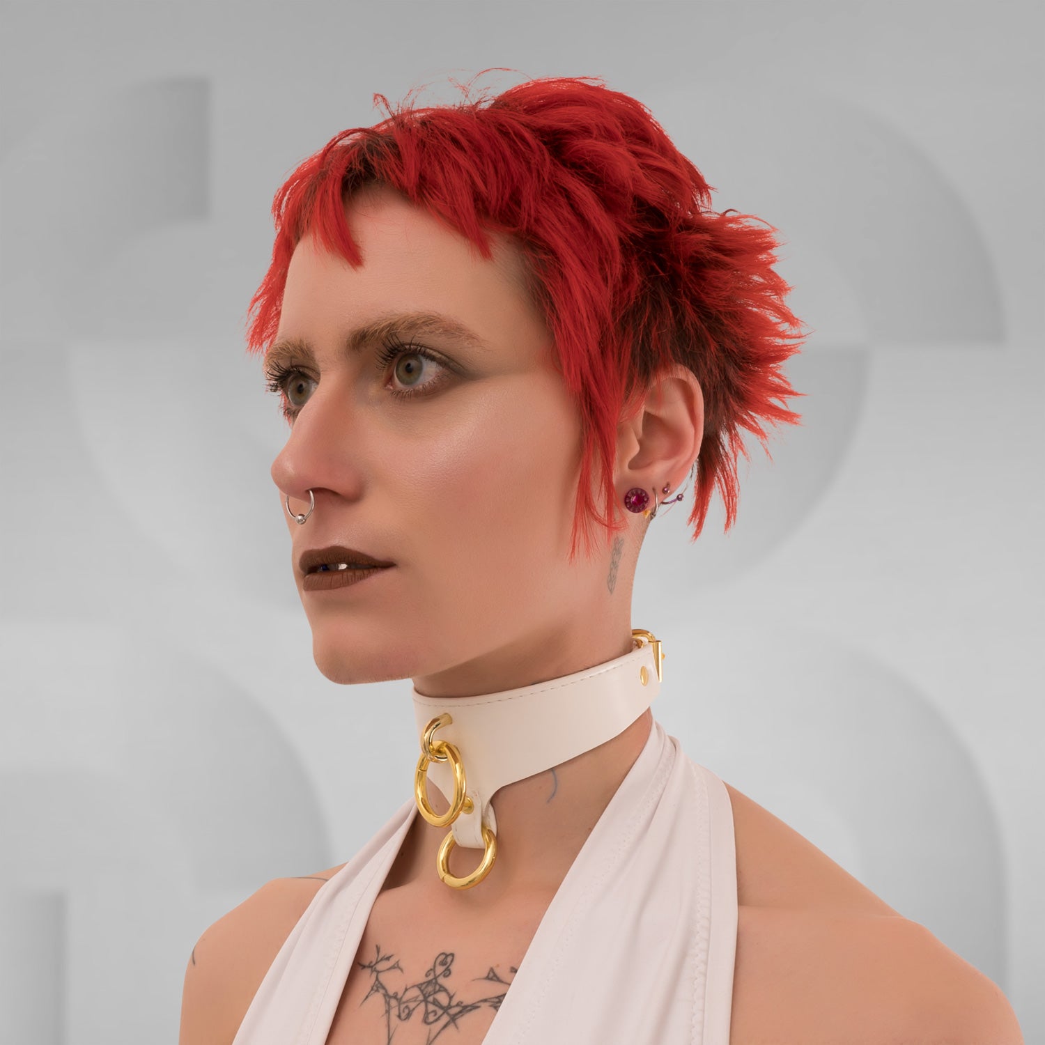 Electra Collar Silver - PU White