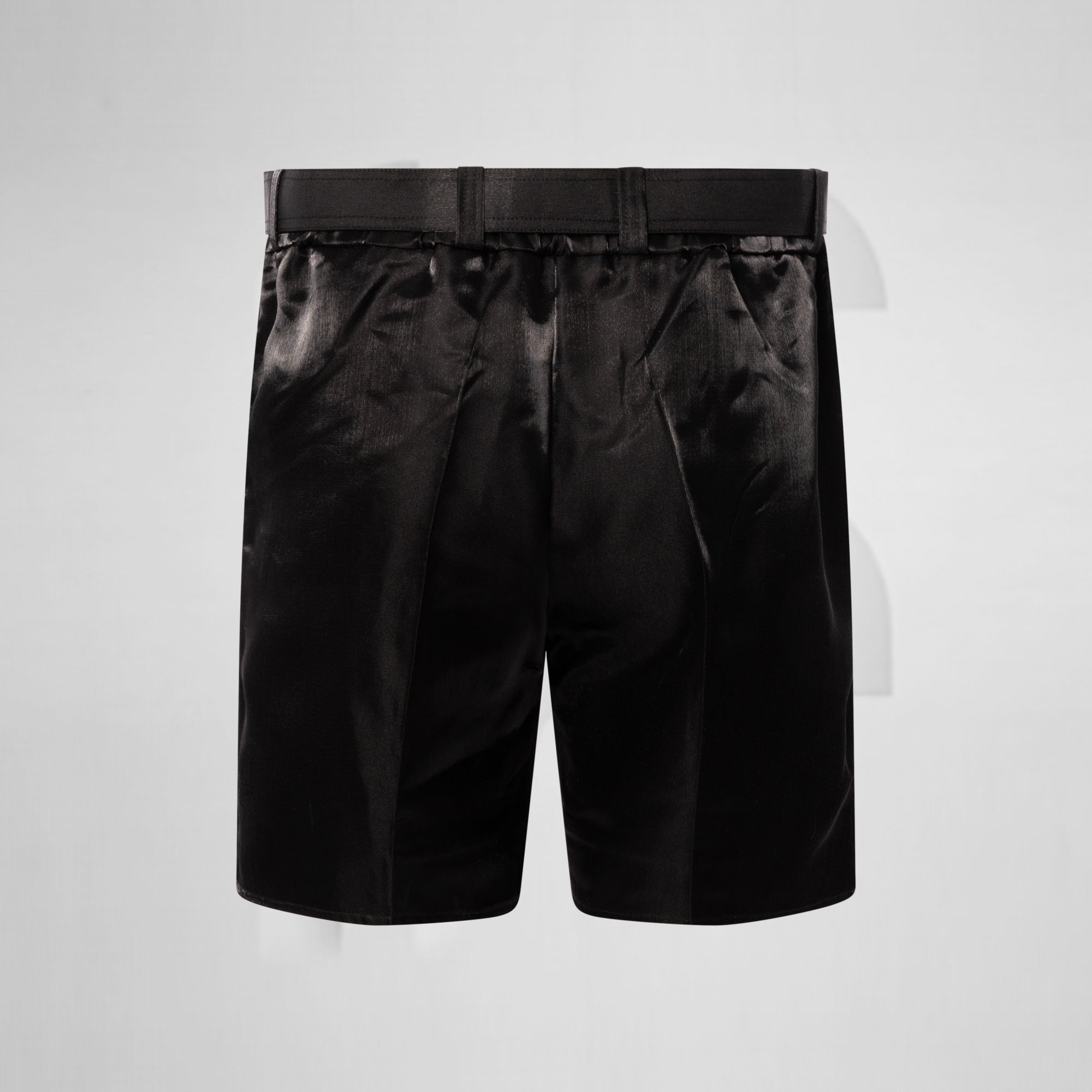 Black shorts on a light gray background