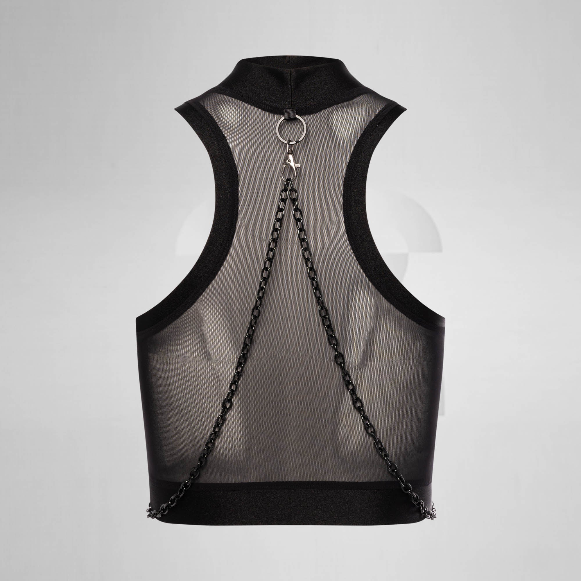 Mesh Crop Top with Chains