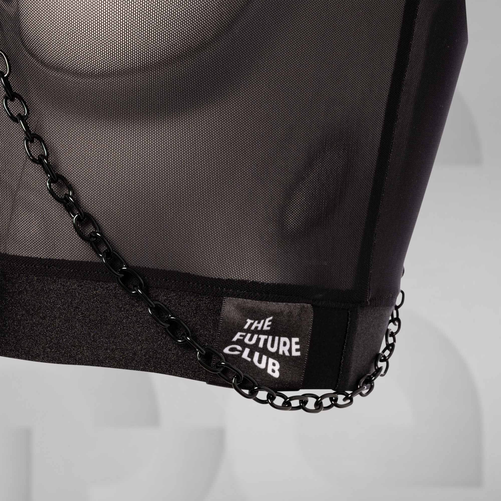 Mesh Crop Top with Chains