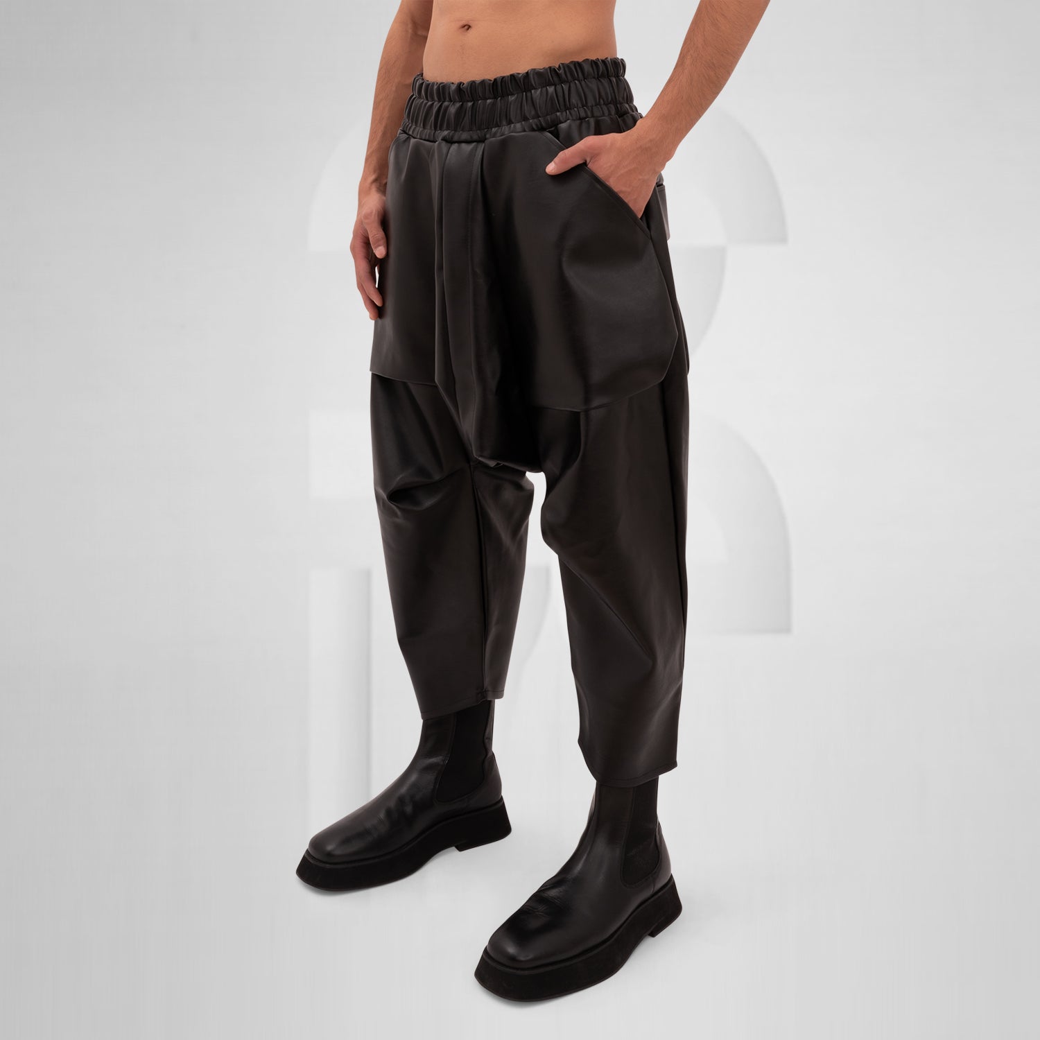 Vegan Leather Balloon Trousers