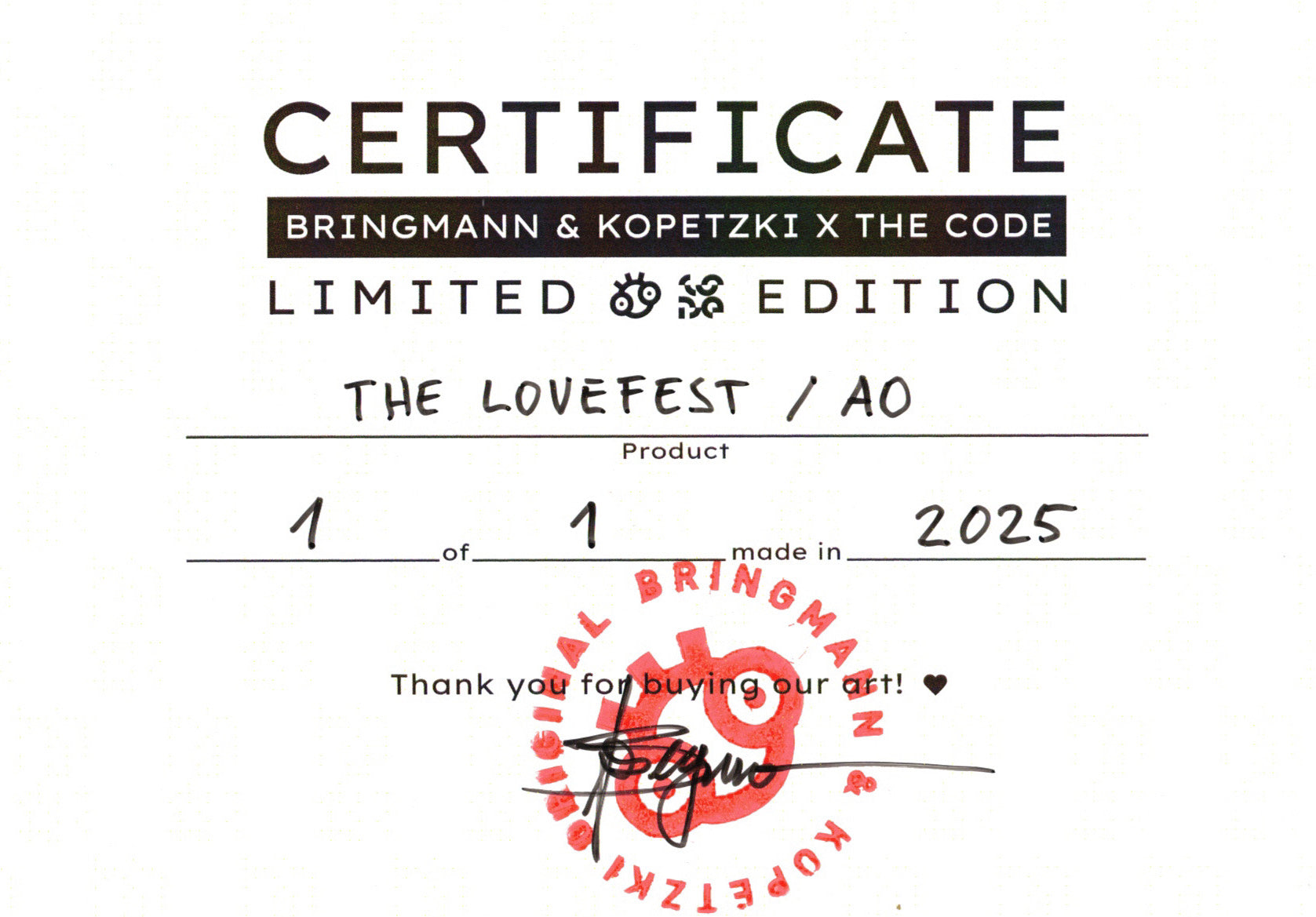 "THE LOVEFEST" – One-of-a-Kind A0 Artwork (Framed)