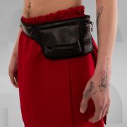 Vegan leather fanny bag with security pocket