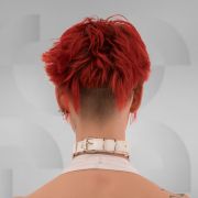 White PU leather choker with silver ring, inspired by The Fifth Element movie