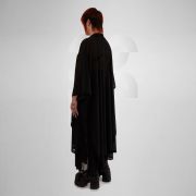 Black Transparent Cardigan - Avant-garde Clubwear for Festivals in Berlin