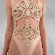 Latex waist belt in baroque style, perfect for kinky parties and bold fashion looks