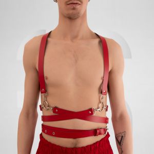 Stylish red and black harness for Berlin nightlife