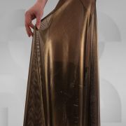 Long shiny skirt in red, gold, and blue - enhances the waist beautifully