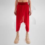 Red avantgarde trousers perfect for clubnights, festivals, or everyday wear