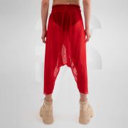 Red avantgarde trousers perfect for clubnights, festivals, or everyday wear