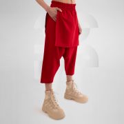 Red wrapped samurai trousers ideal for clubnights, festivals, or everyday wear