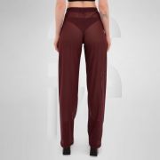 Gender-neutral red mesh pants with a relaxed fit, designed for the Berlin club scene and modern clubwear fashion.