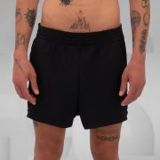 Black sporty shorts with side cut-outs and pockets, perfect for Berlin nightlife.